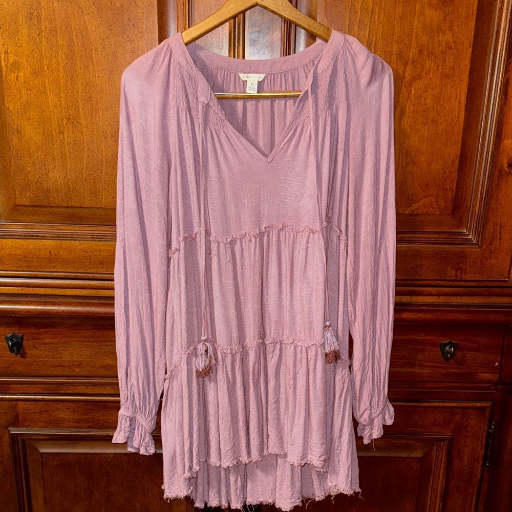Cato Mauve Long Sleeve Dress
